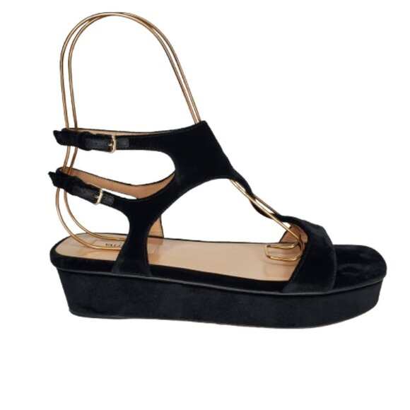 Valentino Garavani Velvet Platform Sandals - Picture 1 of 7